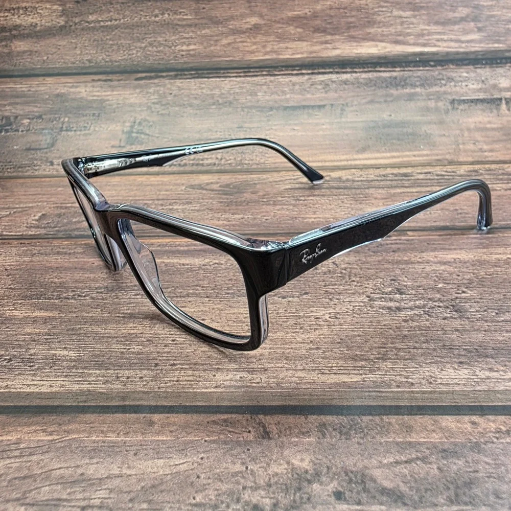 Ray-Ban RB 5245 2034 Black Crystal Rectangular Eyeglasses 54-17-145